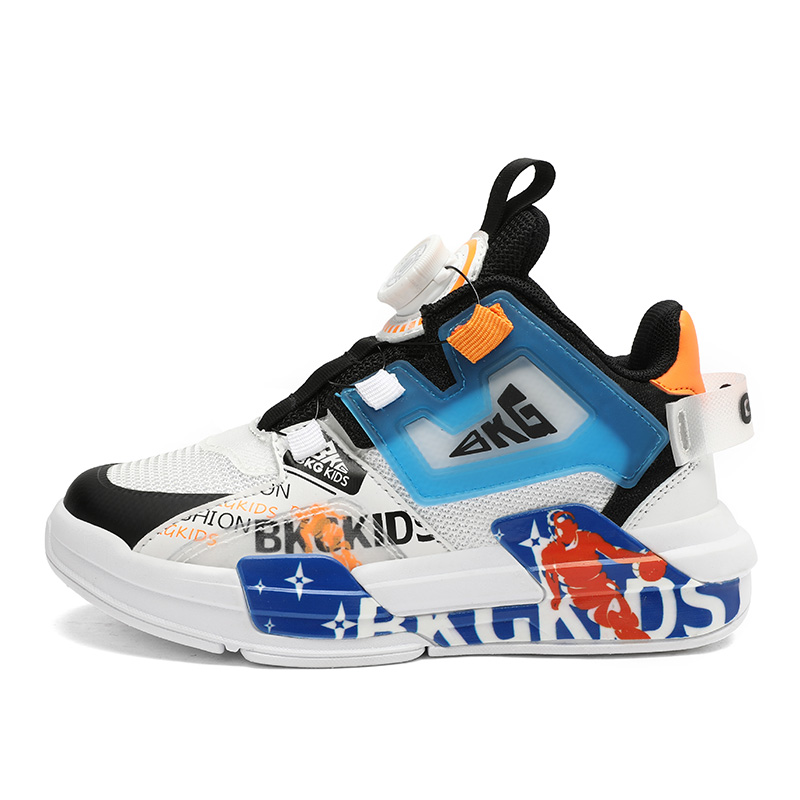 BKG Детские баскетбольные кроссовки средней высоты, черно-синие
BKG Детские баскетбольные кроссовки средней высоты, черно-синие