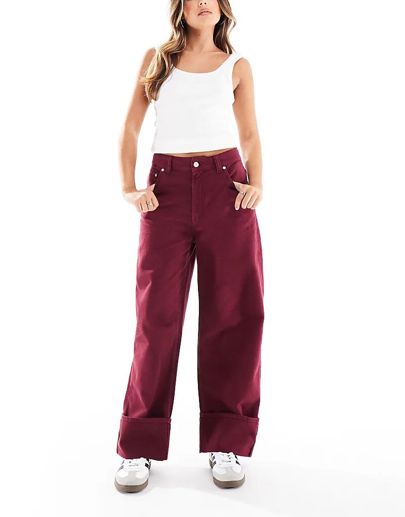 Подвернутые джинсы бордового цвета ASOS DESIGN
Подвернутые джинсы бордового цвета ASOS DESIGN