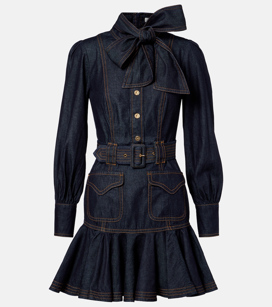 Мини-платье из хлопкового денима с бантом Zimmermann, Night Sky
Мини-платье из хлопкового денима с бантом Zimmermann, Night Sky