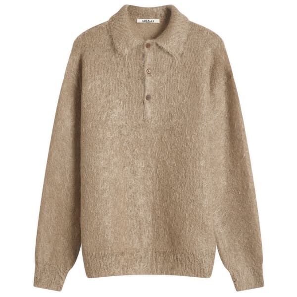 Поло из детеныша мохера Auralee, бежевый
Поло из детеныша мохера Auralee, бежевый