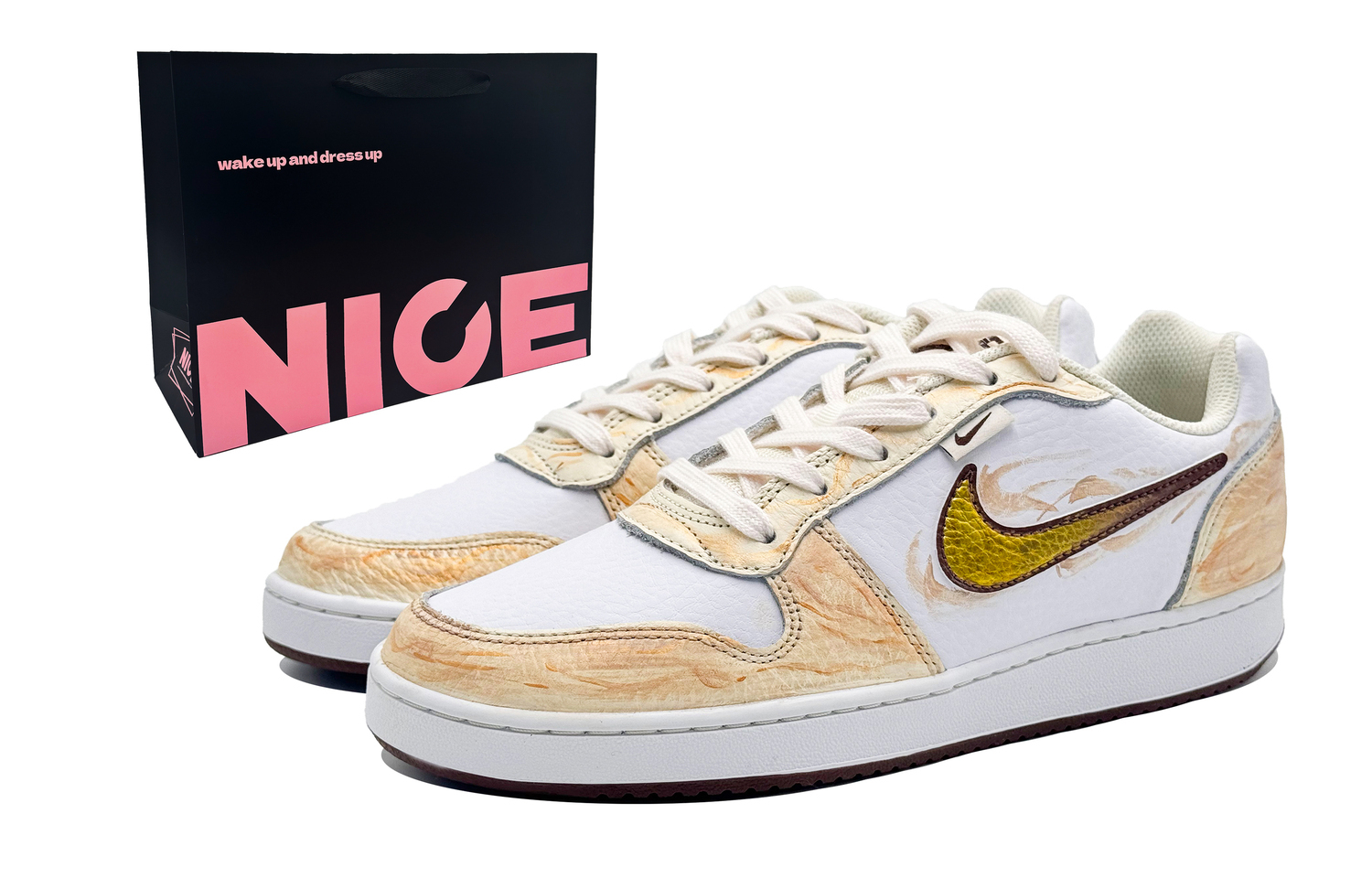 Nike Золотые мужские скейтерские кроссовки EBERNON Gold Cloud низкие, устойчивые к истиранию
Nike Золотые мужские скейтерские кроссовки EBERNON Gold Cloud низкие, устойчивые к истиранию