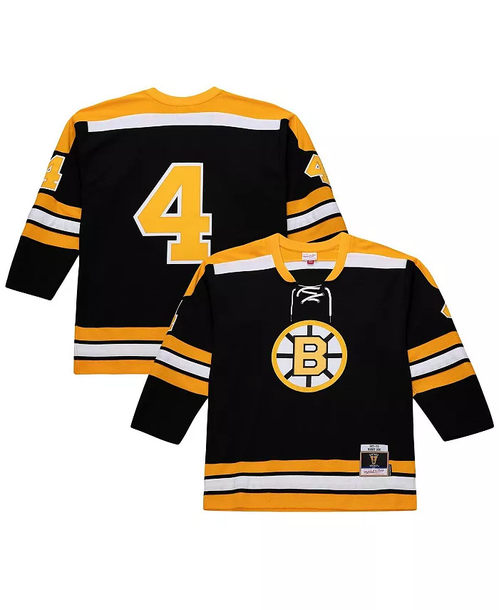 Мужская хоккейная джерси Boston Bruins Big Tall 1971/72 Blue Line 2.0 Bobby Orr черного цвета Mitchell & Ness
Мужская хоккейная джерси Boston Bruins Big Tall 1971/72 Blue Line 2.0 Bobby Orr черного цвета Mitchell & Ness