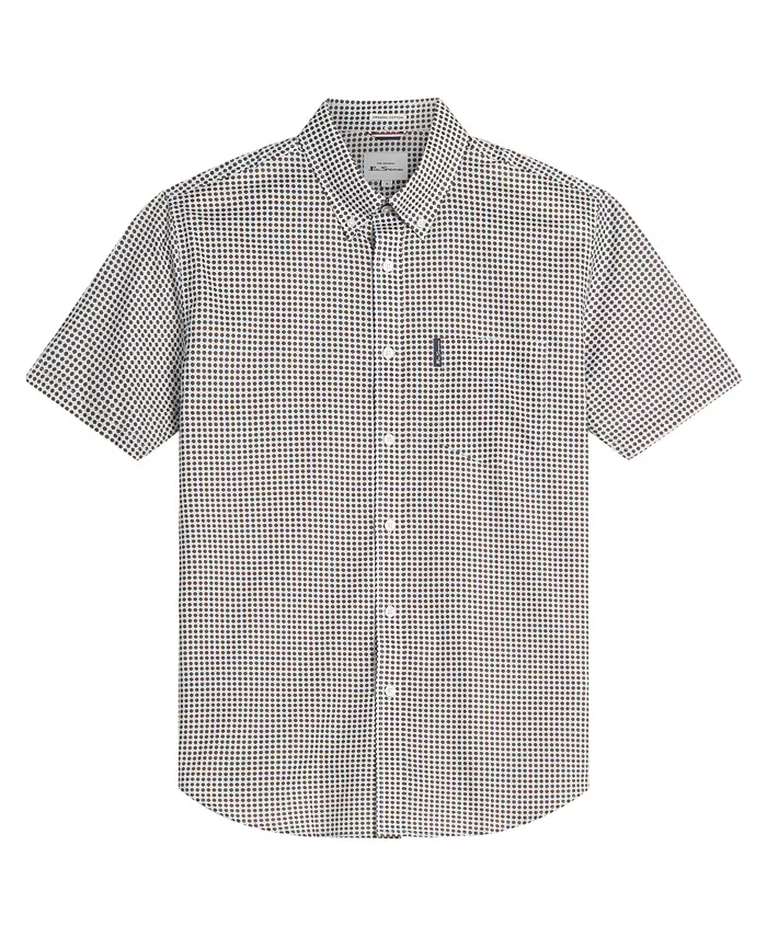 Мужская рубашка с гео-принтом с коротким рукавом Ben Sherman, синий
Мужская рубашка с гео-принтом с коротким рукавом Ben Sherman, синий