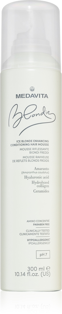 Двухфазная пена-мусс для волос Blondie Ice Blonde, улучшающий цвет волос, для светлых волос Medavita, 300 мл
Двухфазная пена-мусс для волос Blondie Ice Blonde, улучшающий цвет волос, для светлых волос Medavita, 300 мл