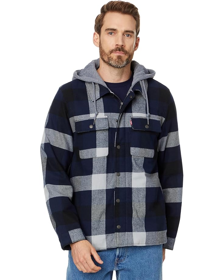 Куртка Levi's Washed Cotton Shirt Jacket with A Jersey Hood and Sherpa Lining, цвет Navy Buffalo Check, Серый, Куртка Levi's Washed Cotton Shirt Jacket with A Jersey Hood and Sherpa Lining, цвет Navy Buffalo Check
Куртка Levi's Washed Cotton Shirt Jacket with A Jersey Hood and Sherpa Lining, цвет Navy Buffalo Check, Серый, Куртка Levi's Washed Cotton Shirt Jacket with A Jersey Hood and Sherpa Lining, цвет Navy Buffalo Check