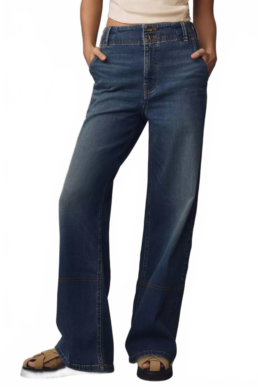 Pilcro Вязаные джинсы-брюки с высокой посадкой и широкими штанинами синего цвета
Pilcro Вязаные джинсы-брюки с высокой посадкой и широкими штанинами синего цвета