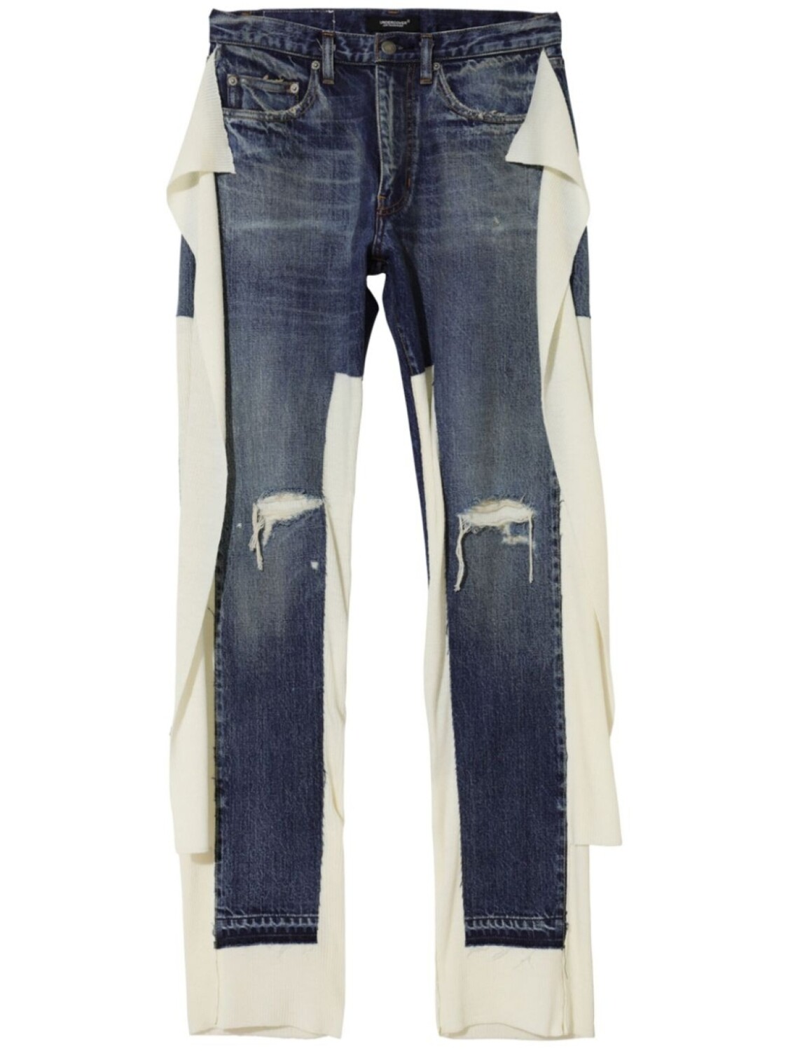 Прямые брюки с эффектом потертости Undercover, синий
Прямые брюки с эффектом потертости Undercover, синий