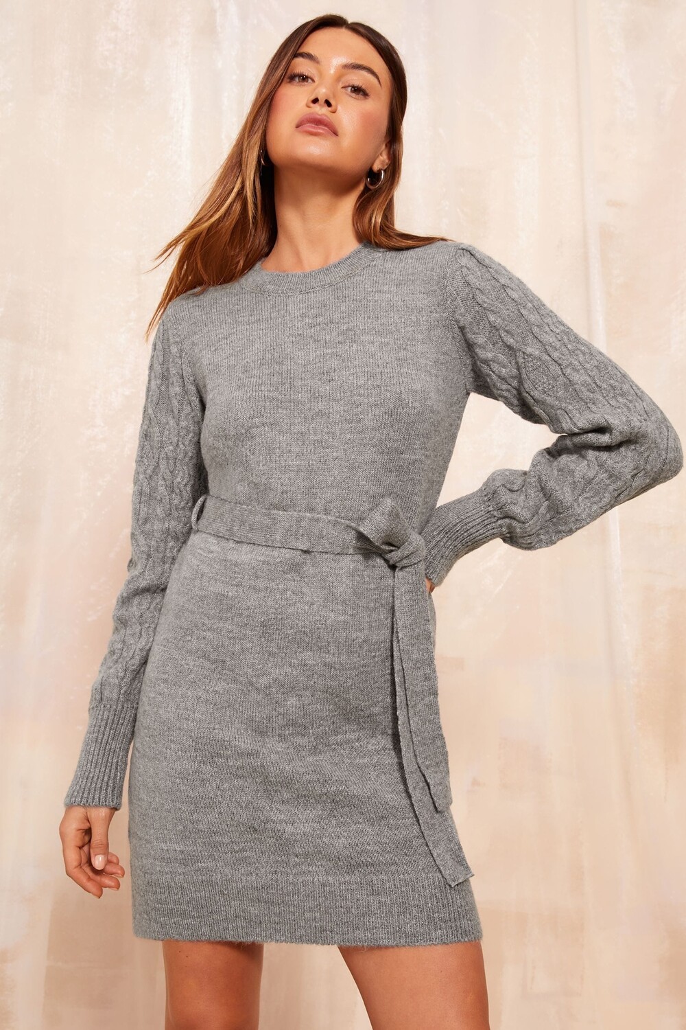 Мини платье с завязками на талии и рукавами косами Friends Like These, серый
Мини платье с завязками на талии и рукавами косами Friends Like These, серый