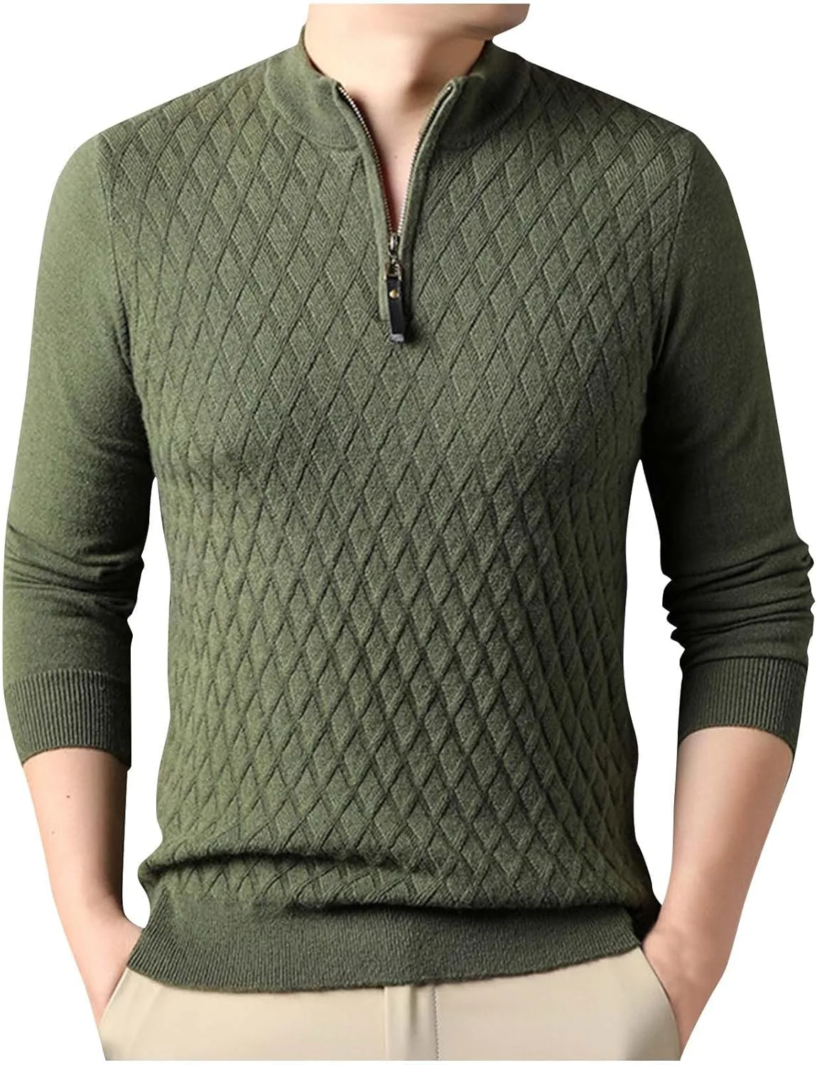 Текстурированный свитер мужской с длинным рукавом и молнией на четверть
Текстурированный свитер мужской с длинным рукавом и молнией на четверть
