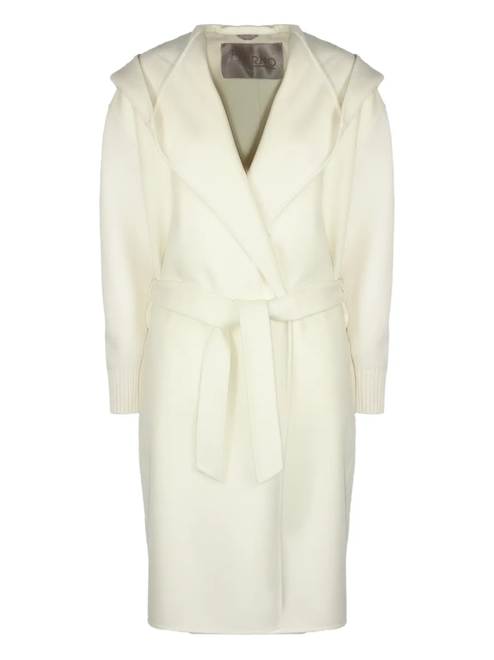 Пальто с капюшоном и трикотажными рукавами Herno, кремовый
Пальто с капюшоном и трикотажными рукавами Herno, кремовый