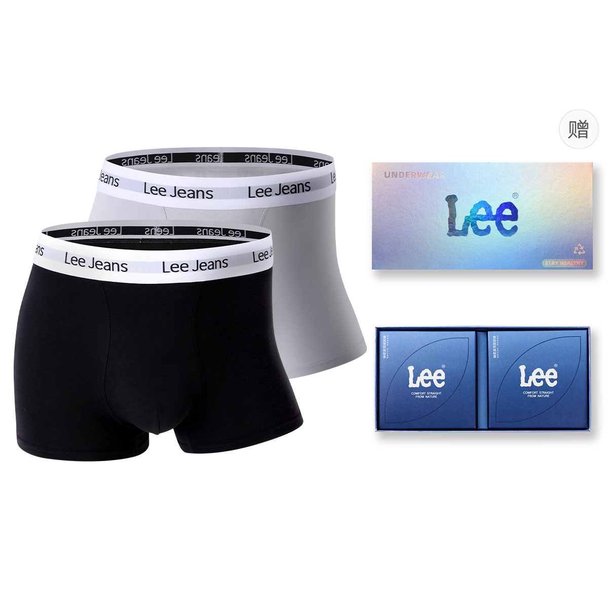 Комплект мужских трусов подарочный набор Lee, box 2 pack (черный+серый)
Комплект мужских трусов подарочный набор Lee, box 2 pack (черный+серый)