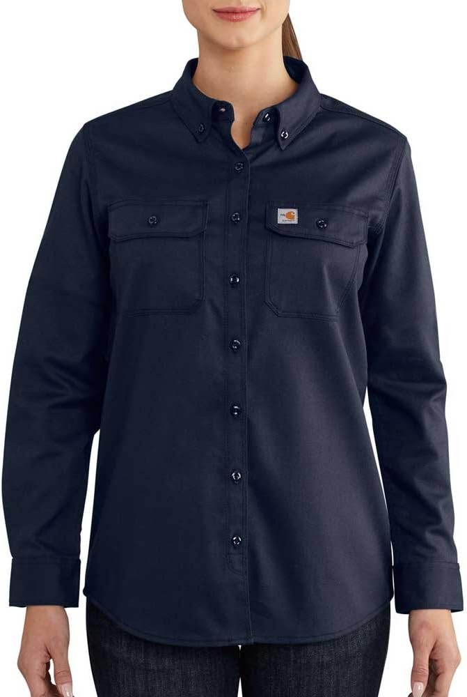 Женская огнестойкая рубашка Carhartt из прочного эластичного твила, Dark Navy
Женская огнестойкая рубашка Carhartt из прочного эластичного твила, Dark Navy