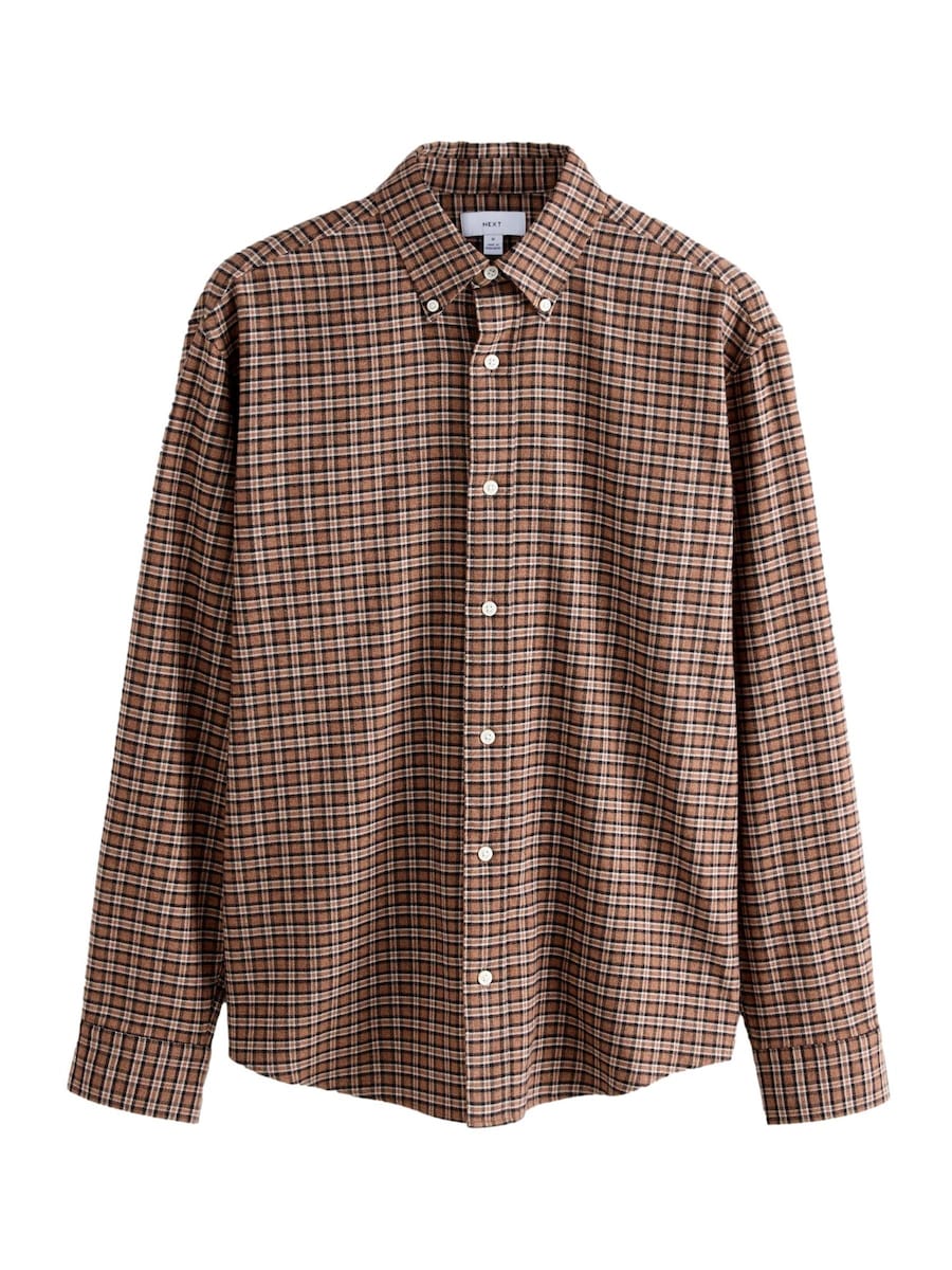 Рубашка на пуговицах классического кроя Next, коричневый
Рубашка на пуговицах классического кроя Next, коричневый