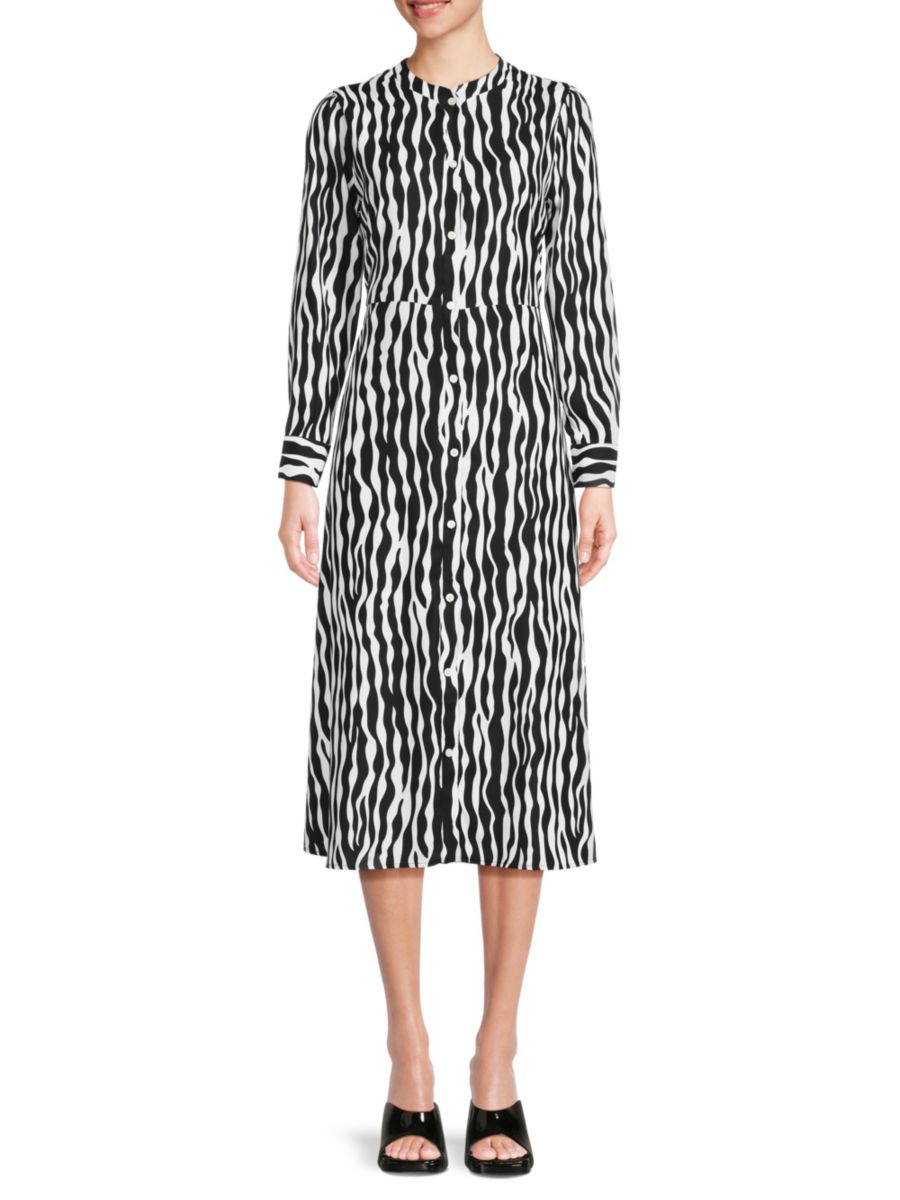 Платье-рубашка с волнистым принтом YAL New York, черный
Платье-рубашка с волнистым принтом YAL New York, черный