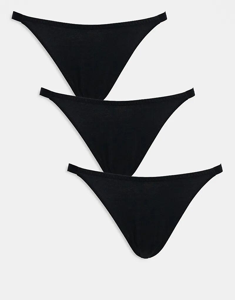 Комплект из 3 хлопковых трусиков-танга ASOS DESIGN черного цвета
Комплект из 3 хлопковых трусиков-танга ASOS DESIGN черного цвета