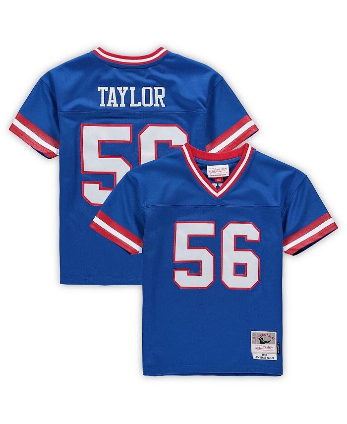 Джерси Лоуренса Тейлора Royal New York Giants для мальчиков и девочек дошкольного возраста, пенсионерское наследие Mitchell & Ness, синий 
Джерси Лоуренса Тейлора Royal New York Giants для мальчиков и девочек дошкольного возраста, пенсионерское наследие Mitchell & Ness, синий