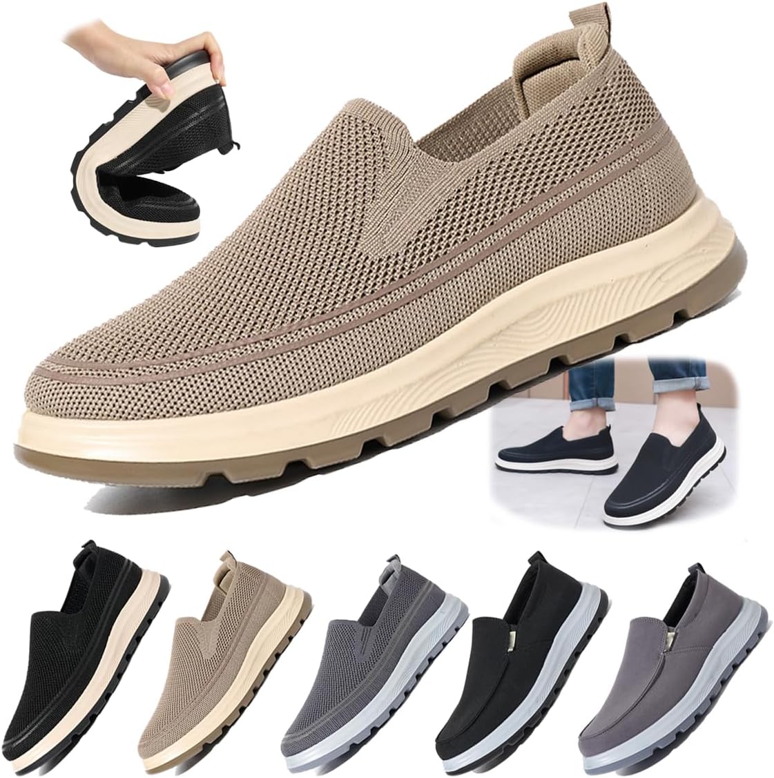 Мужские кроссовки на пятке с сеткой, дышащие повседневные ходовые туфли с удобной противоскользящей подошвой, легкие кроссовки на каждый день Generic, хаки
Мужские кроссовки на пятке с сеткой, дышащие повседневные ходовые туфли с удобной противоскользящей подошвой, легкие кроссовки на каждый день Generic, хаки