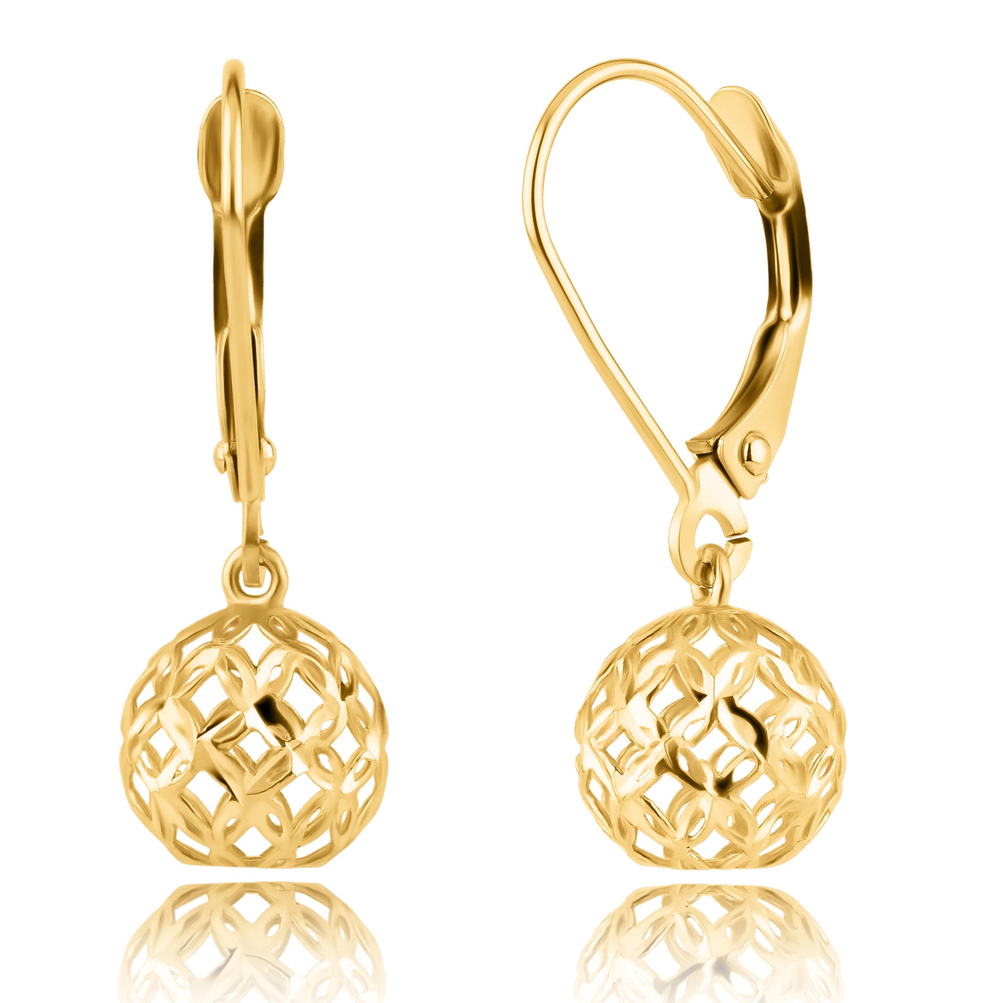 Серьги-подвески в форме шара из желтого золота 14 карат с филигранной отделкой Maxcolor, желтый
Серьги-подвески в форме шара из желтого золота 14 карат с филигранной отделкой Maxcolor, желтый