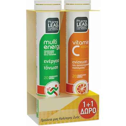 Multi Energy 20 шипучих таблеток Витамин C 1000 мг Pharmalead
Multi Energy 20 шипучих таблеток Витамин C 1000 мг Pharmalead