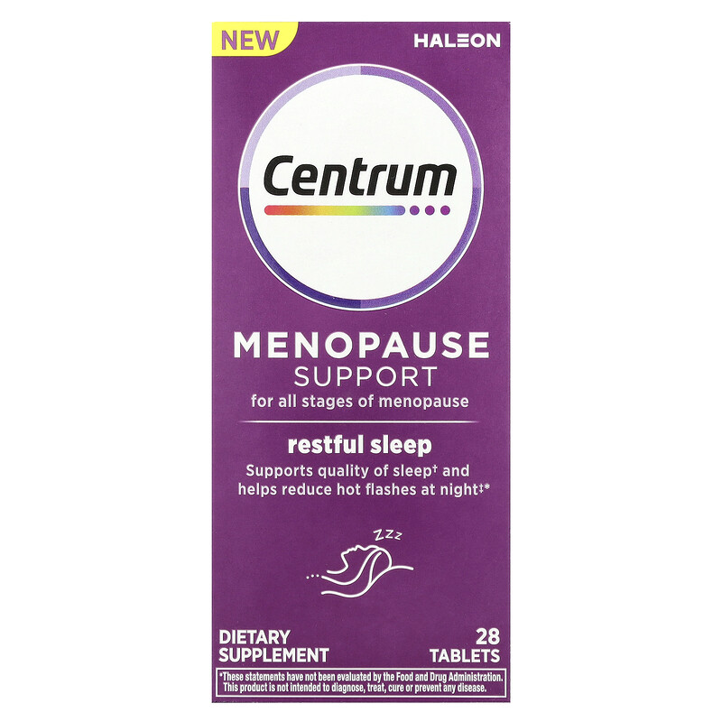 Centrum, Menopause Support, спокойный сон, 28 таблеток
Centrum, Menopause Support, спокойный сон, 28 таблеток