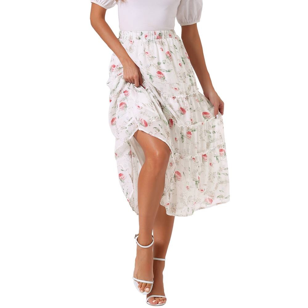 Женская многоярусная юбка макси с эластичной резинкой на талии и цветочным принтом ALLEGRA K, белый
Женская многоярусная юбка макси с эластичной резинкой на талии и цветочным принтом ALLEGRA K, белый