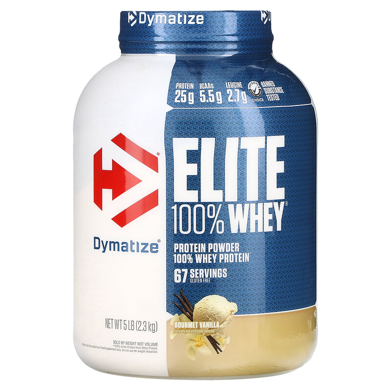 Dymatize, Элитный порошок из 100% сывороточного протеина, изысканная ваниль, 2,3 кг (5 фунтов)
Dymatize, Элитный порошок из 100% сывороточного протеина, изысканная ваниль, 2,3 кг (5 фунтов)