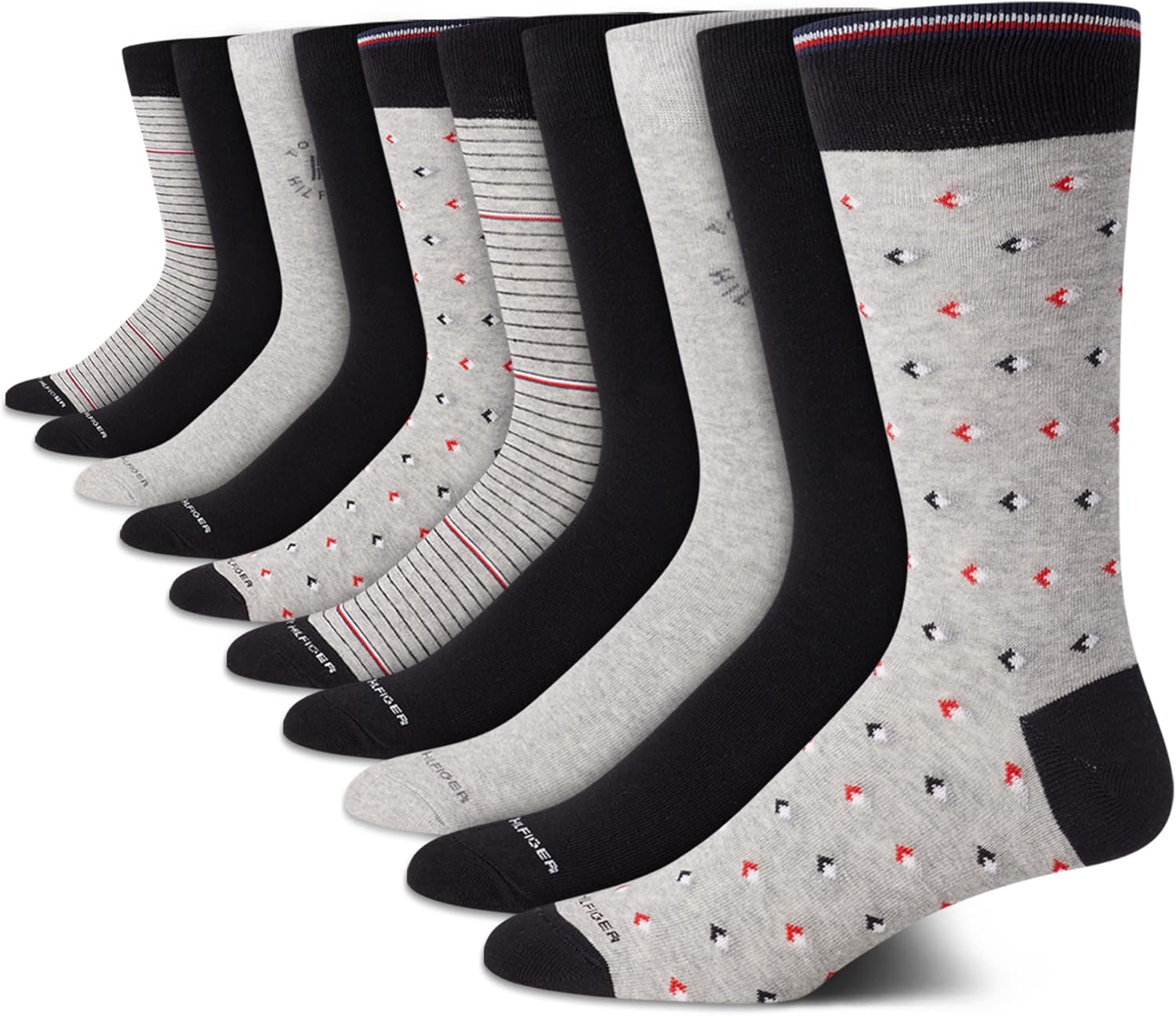 Мужские повседневные носки Tommy Hilfiger из мягкой хлопковой смеси - 10 пар, Grey/Black
Мужские повседневные носки Tommy Hilfiger из мягкой хлопковой смеси - 10 пар, Grey/Black