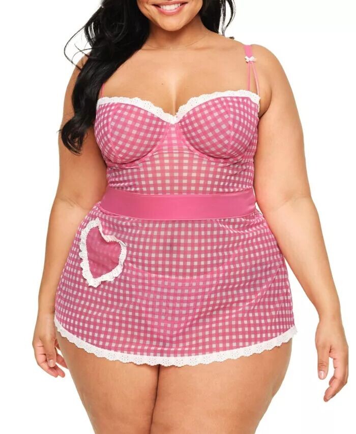 Плюс размер Lola Фартук Babydoll и стринги Комплект нижнего белья Adore Me, розовый
Плюс размер Lola Фартук Babydoll и стринги Комплект нижнего белья Adore Me, розовый