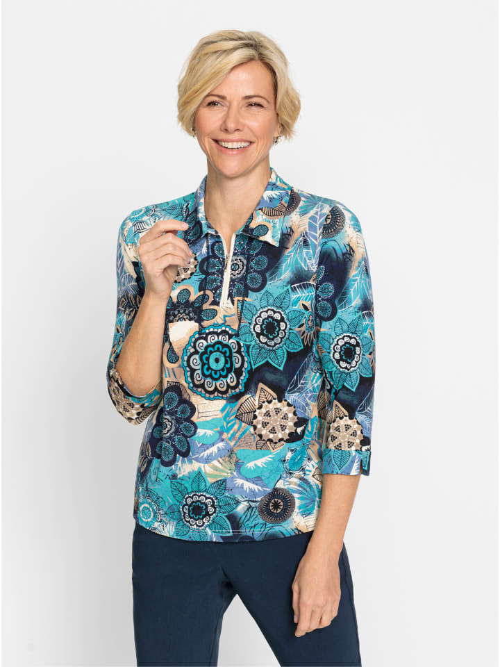 Рубашка-поло с принтом аквамарина и экрю WITT WEIDEN
Рубашка-поло с принтом аквамарина и экрю WITT WEIDEN