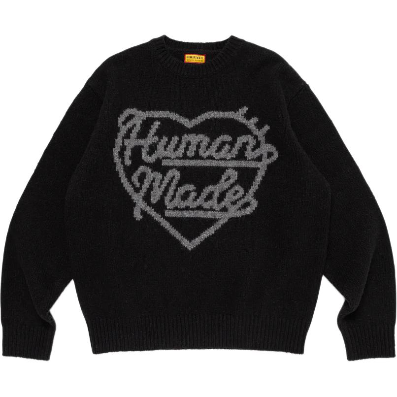 Свитер с вязкой сердце HUMAN MADE, черный
Свитер с вязкой сердце HUMAN MADE, черный