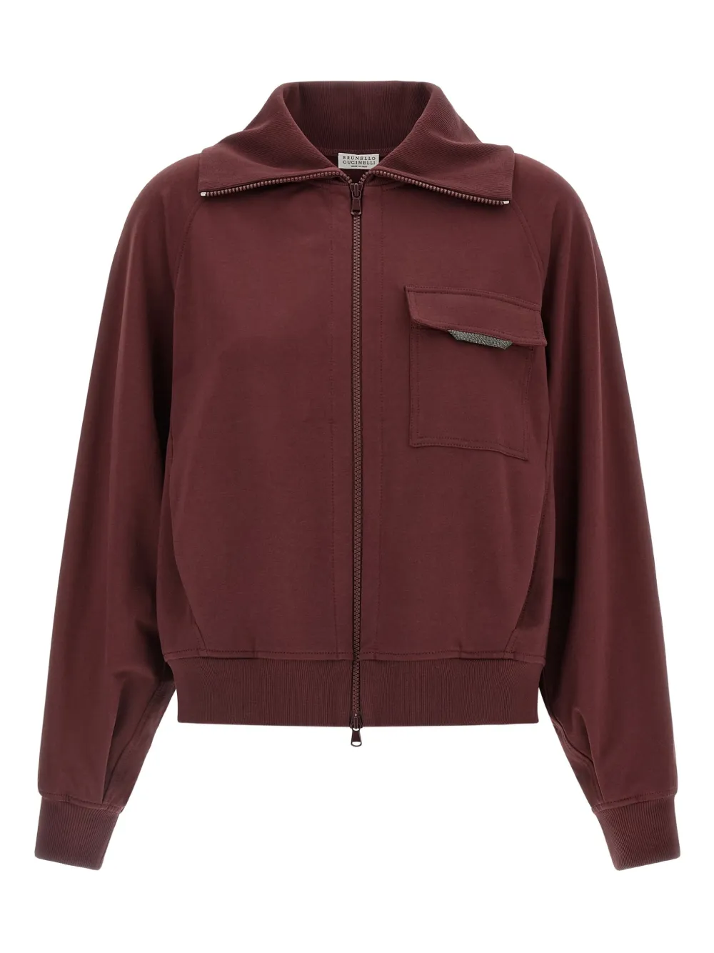 Толстовка с высоким воротом и карманом-клапаном Brunello Cucinelli, красный
Толстовка с высоким воротом и карманом-клапаном Brunello Cucinelli, красный