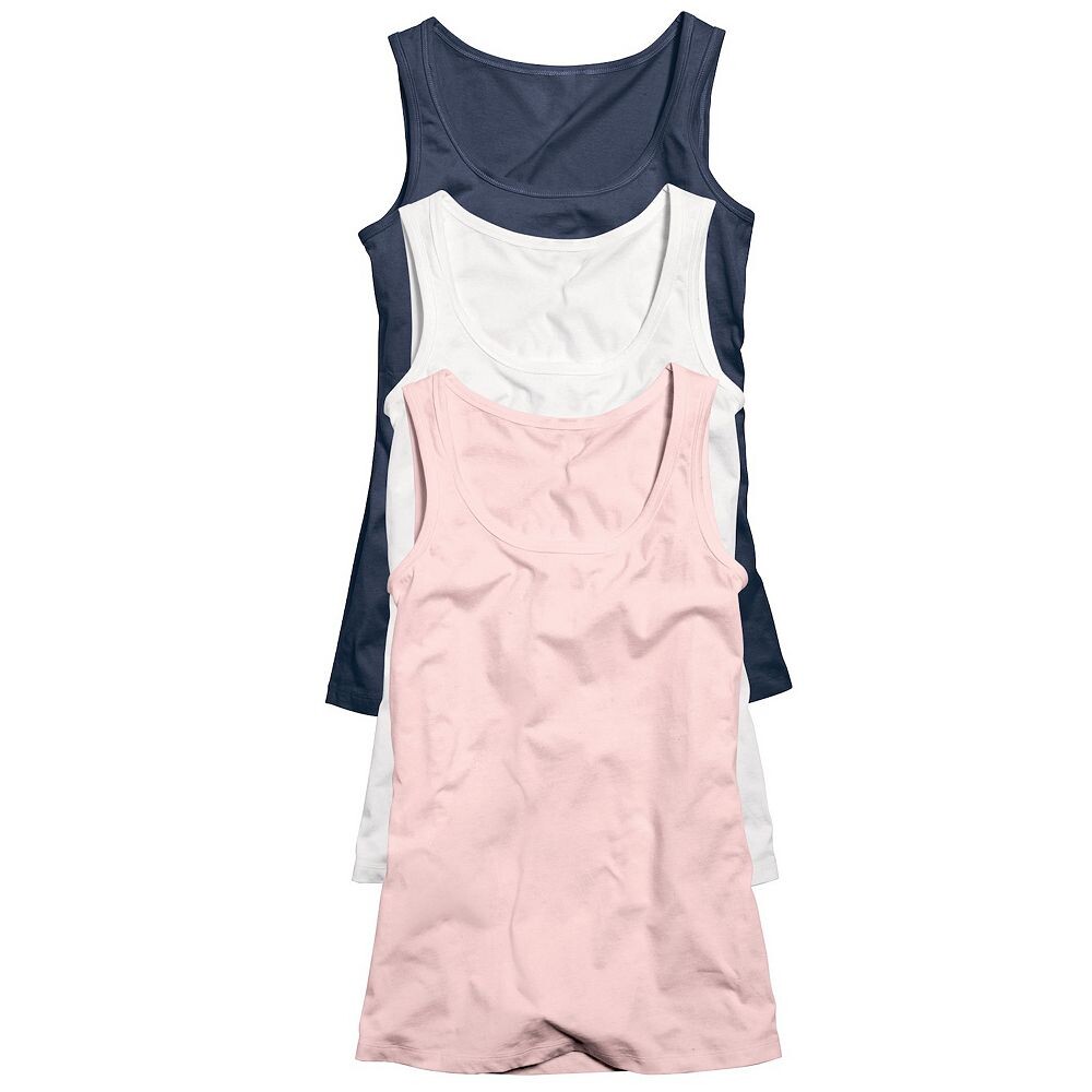 Комплект женских майок без рукавов Ellos больших размеров (3 шт.), темно-синий 
Комплект женских майок без рукавов Ellos больших размеров (3 шт.), темно-синий