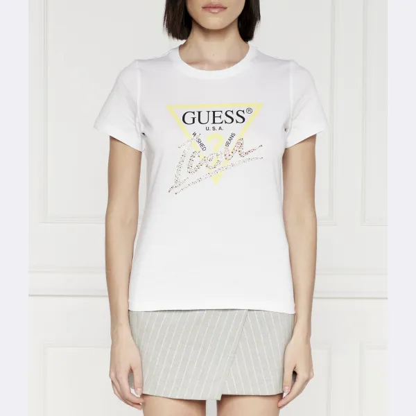 Футболка стандартного кроя из нержавеющей стали с футболкой со значком Guess, белый
Футболка стандартного кроя из нержавеющей стали с футболкой со значком Guess, белый