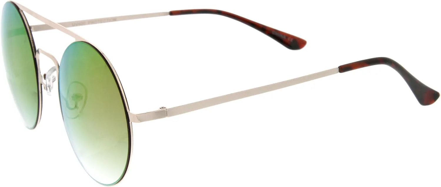 Солнцезащитные очки zeroUV Modern Slim с двойной переносицей, цветными зеркальными плоскими линзами и круглым оправой, диаметр линз 53 мм, Gold / Magenta-green Mirror
Солнцезащитные очки zeroUV Modern Slim с двойной переносицей, цветными зеркальными плоскими линзами и круглым оправой, диаметр линз 53 мм, Gold / Magenta-green Mirror