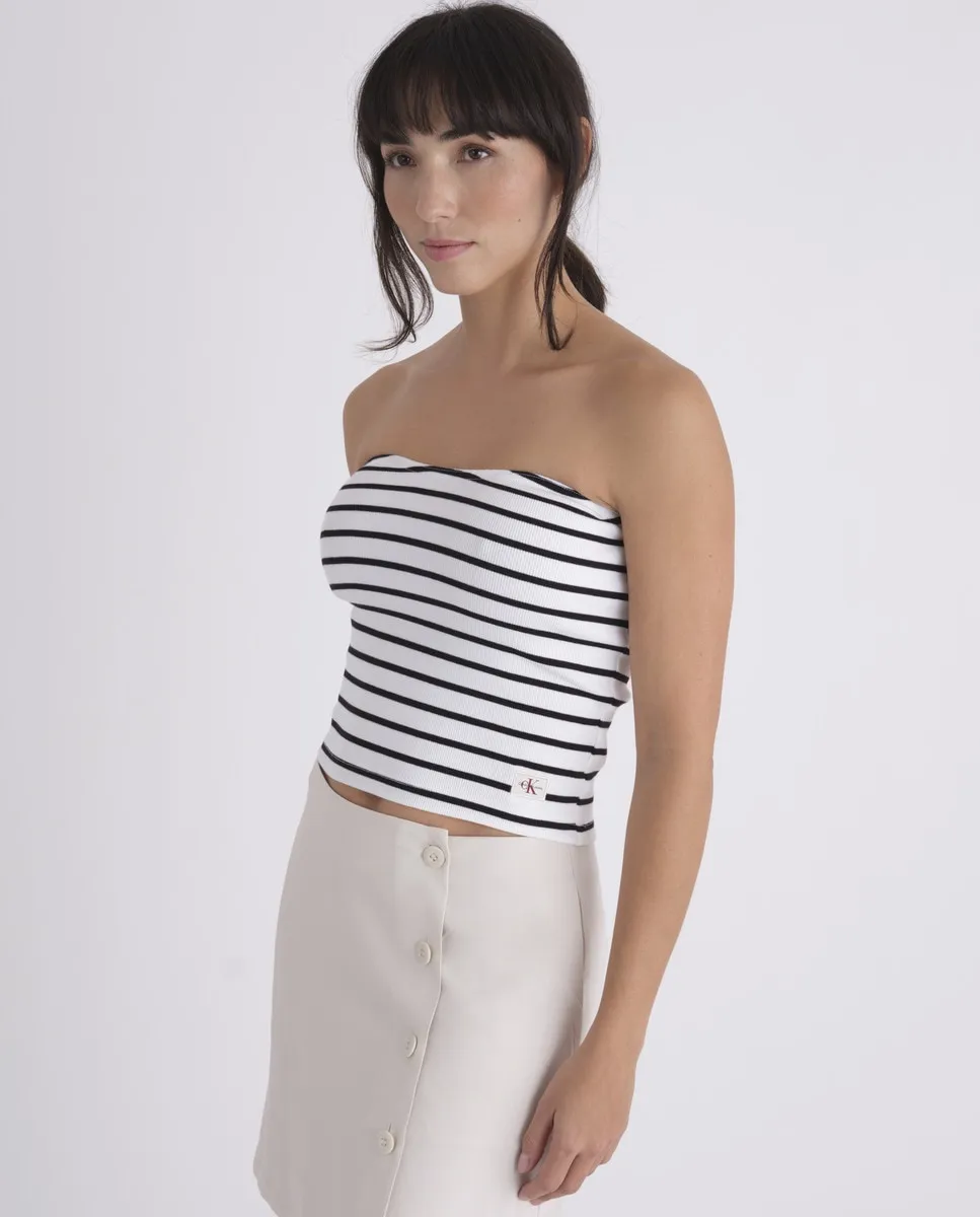 Женская футболка в рубчик в полоску Calvin Klein Jeans, белый
Женская футболка в рубчик в полоску Calvin Klein Jeans, белый