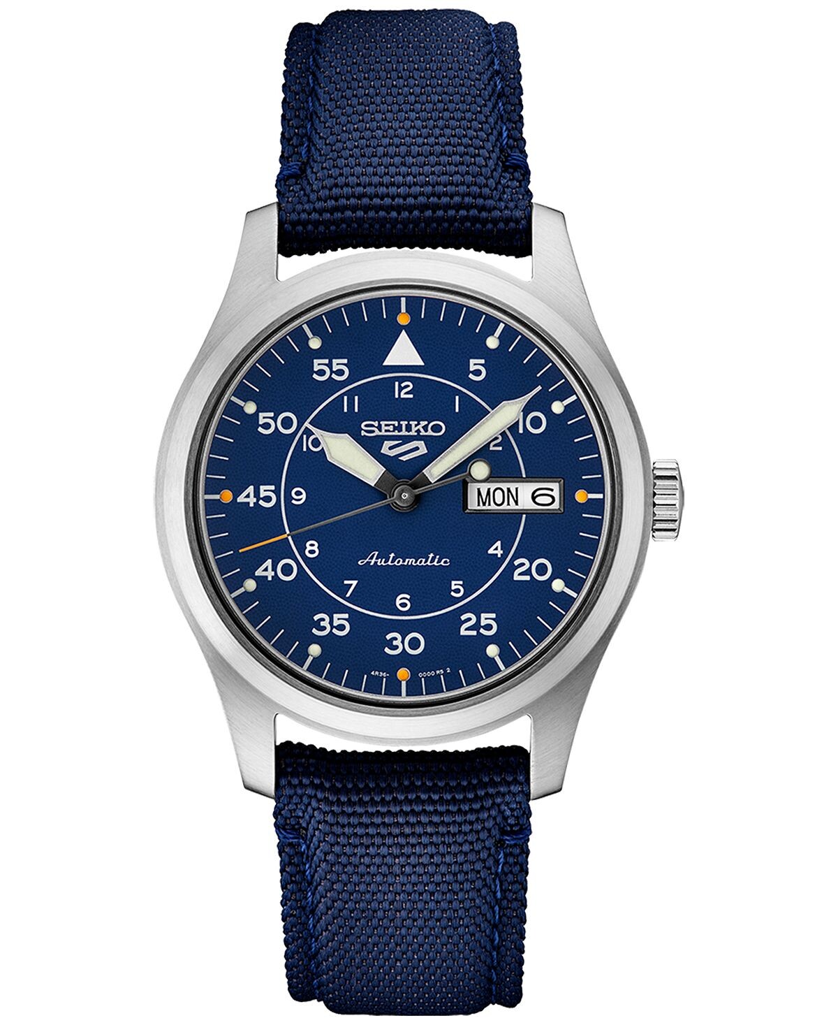Мужские автоматические часы 5 спортивных синих с нейлоновым ремешком 39 мм Seiko
Мужские автоматические часы 5 спортивных синих с нейлоновым ремешком 39 мм Seiko