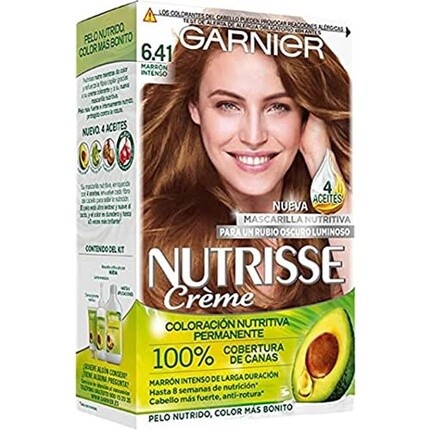 Nutrisse Crёme Питательная краска для волос 6.41 Интенсивно-коричневый, Garnier
Nutrisse Crёme Питательная краска для волос 6.41 Интенсивно-коричневый, Garnier
