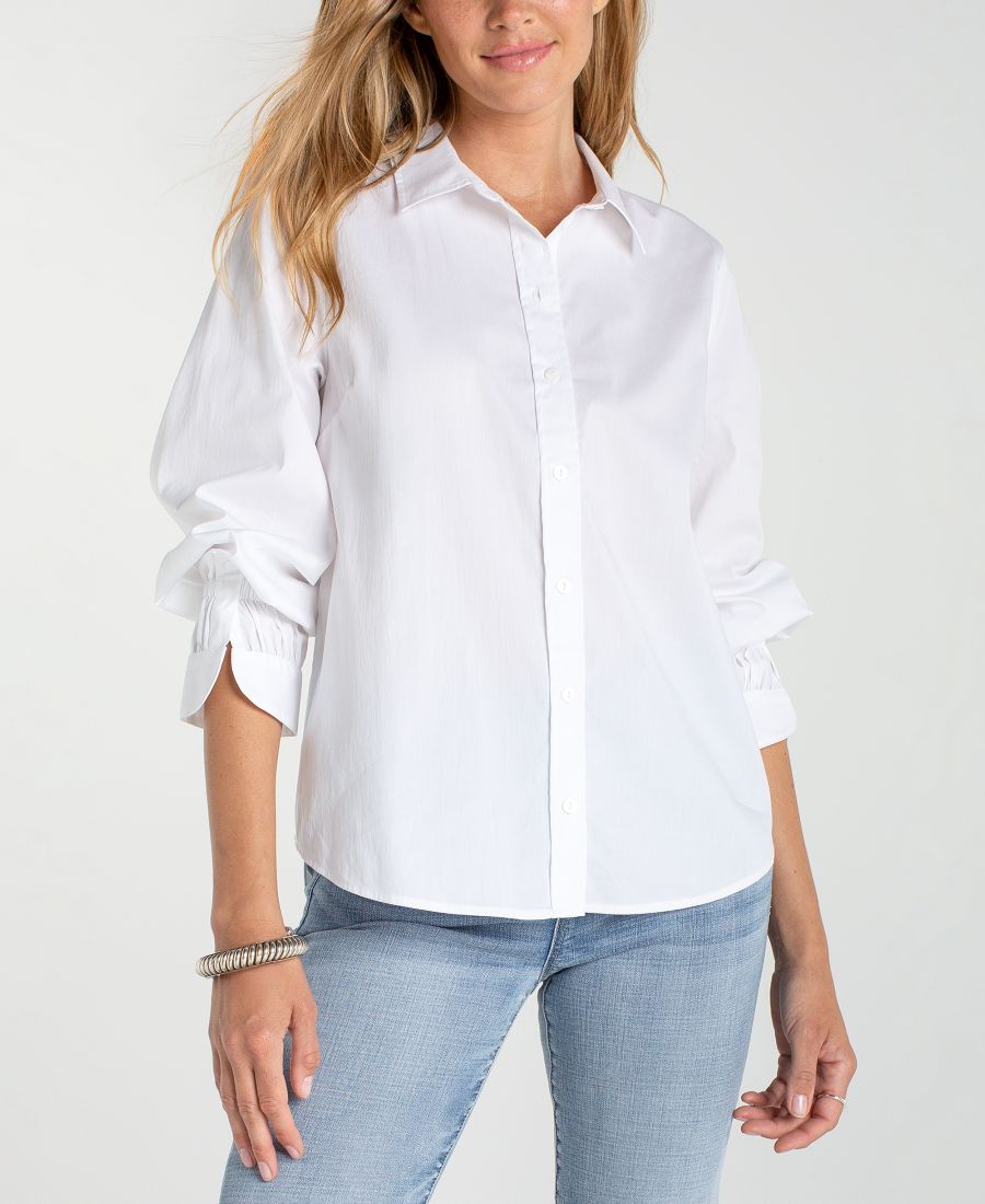 Женская тканая блузка с регулируемыми рукавами, укороченная длина Liverpool Los Angeles, White
Женская тканая блузка с регулируемыми рукавами, укороченная длина Liverpool Los Angeles, White