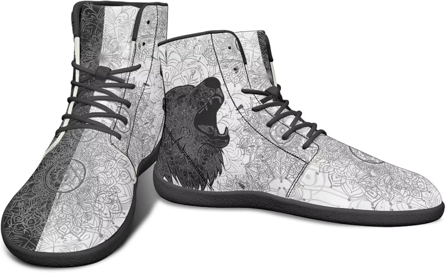 Высокие черно-белые кроссовки с мандальным узором с изображением животных для мужчин, с широкой колодкой, минималистичный дизайн без каблука Watdotory
Высокие черно-белые кроссовки с мандальным узором с изображением животных для мужчин, с широкой колодкой, минималистичный дизайн без каблука Watdotory