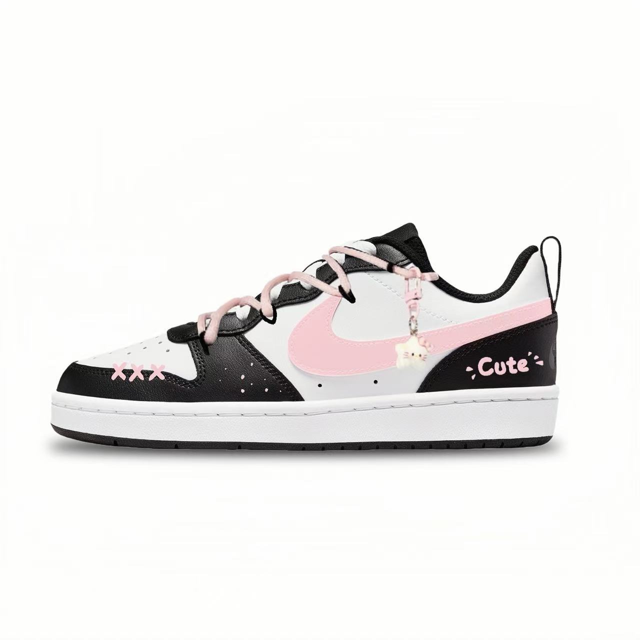Nike Court Borough Cute Pink Ghost противоударные и устойчивые к истиранию низкие детские скейтбординговые кроссовки unisex
Nike Court Borough Cute Pink Ghost противоударные и устойчивые к истиранию низкие детские скейтбординговые кроссовки unisex