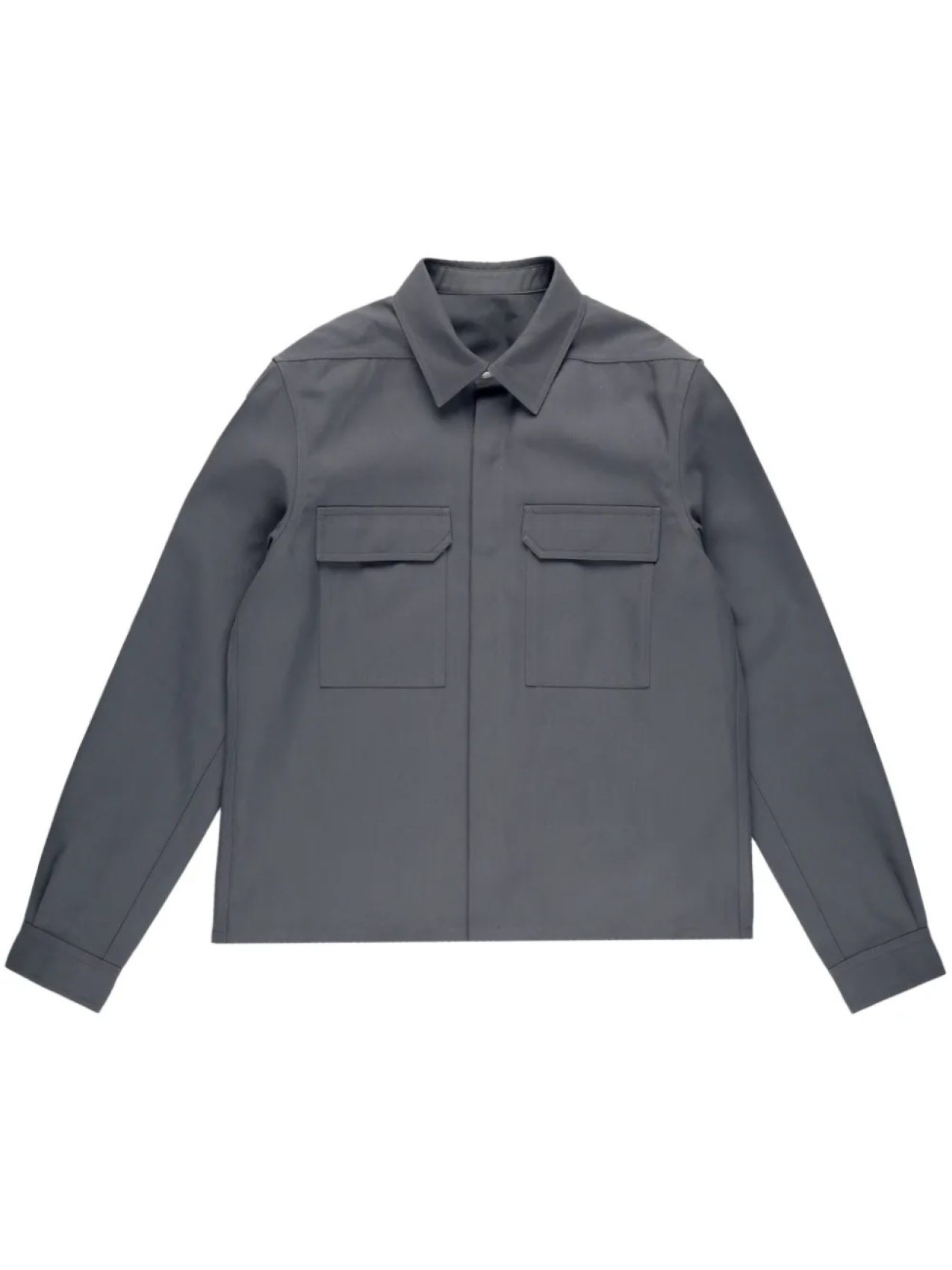 Rick Owens твиловая рубашка с классическим воротником, серый
Rick Owens твиловая рубашка с классическим воротником, серый