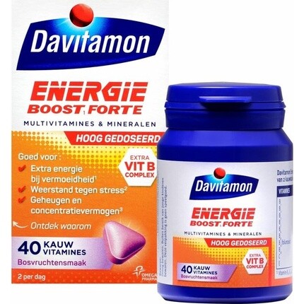 Davitamon Energy Boost Forte - Мультивитамины - Лесные ягоды - 40 таблеток