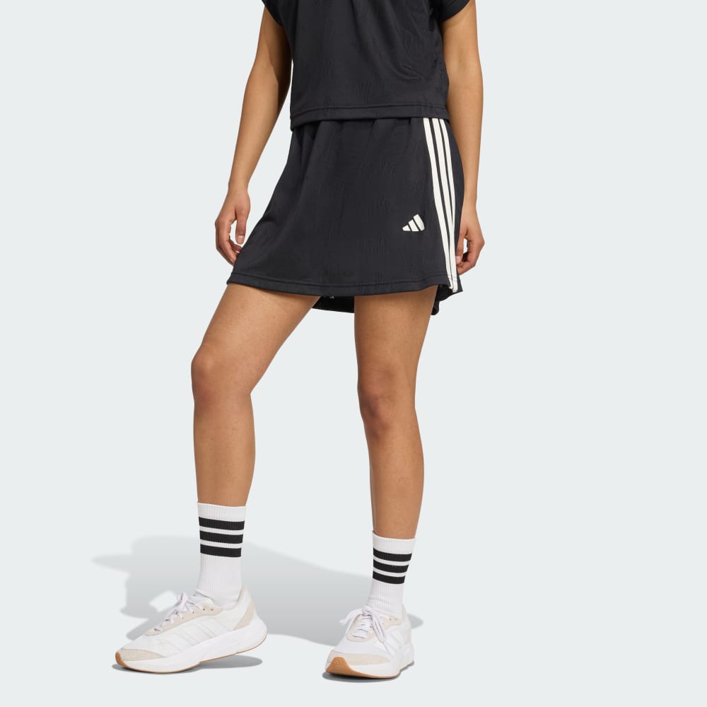 Юбка Adidas Stadium 3-Stripes Tennis Inspired Jacquard Skirt With Short, цвет Black/Off White 
Юбка Adidas Stadium 3-Stripes Tennis Inspired Jacquard Skirt With Short, цвет Black/Off White