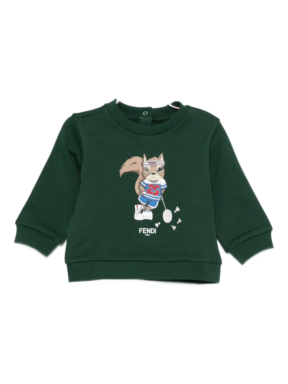 Хлопковая толстовка с принтом белки FENDI KIDS, зеленый
Хлопковая толстовка с принтом белки FENDI KIDS, зеленый
