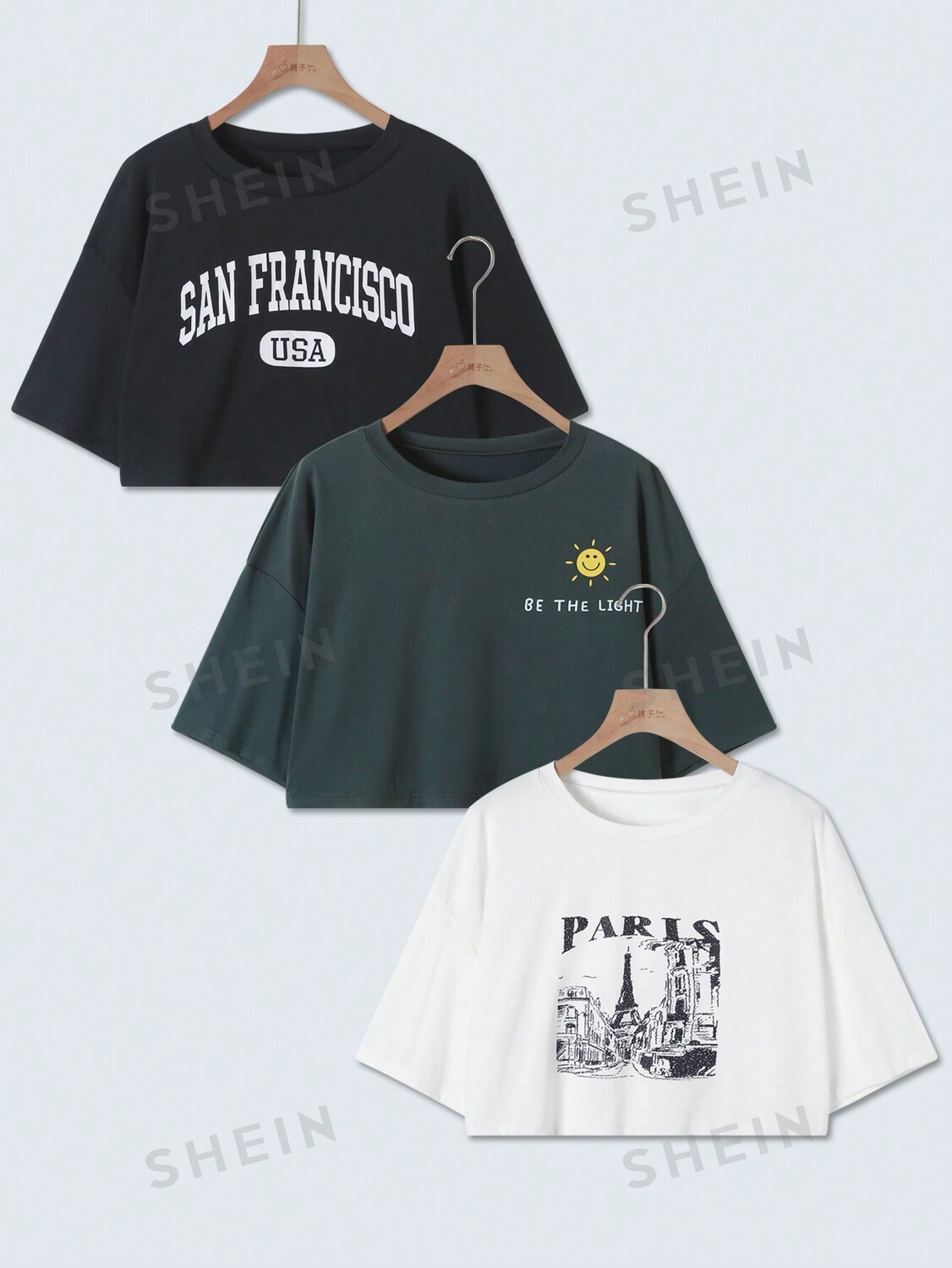 EZwear, Комплект из трех Женских футболок с короткими рукавами и буквенным узором размера плюс Shein, мультиколор
EZwear, Комплект из трех Женских футболок с короткими рукавами и буквенным узором размера плюс Shein, мультиколор