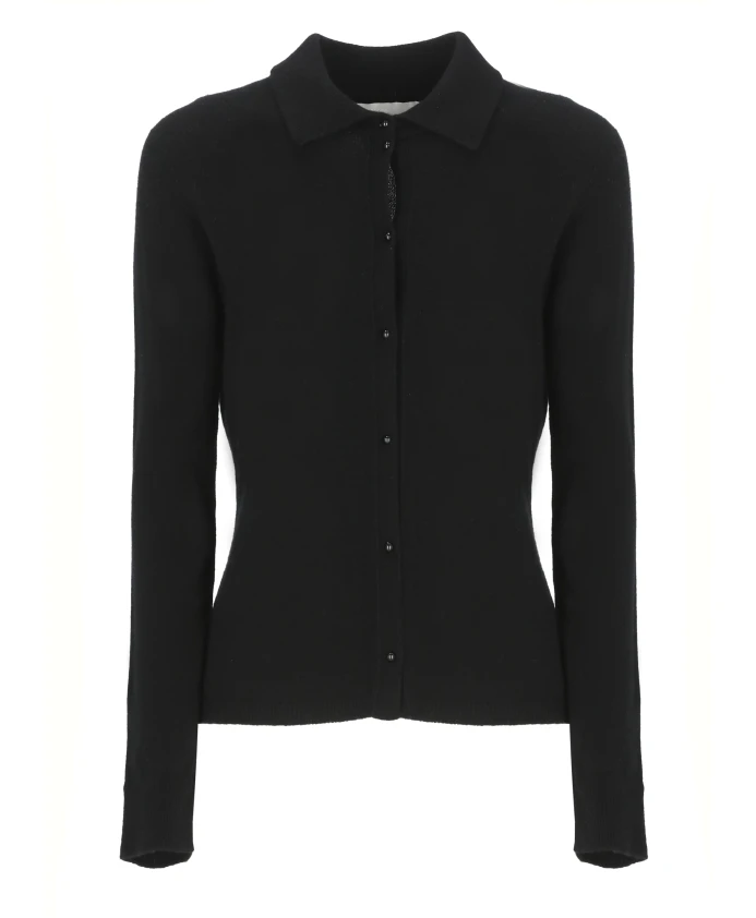 Черный кашемировый кардиган с воротником Vanisã, черный
Черный кашемировый кардиган с воротником Vanisã, черный