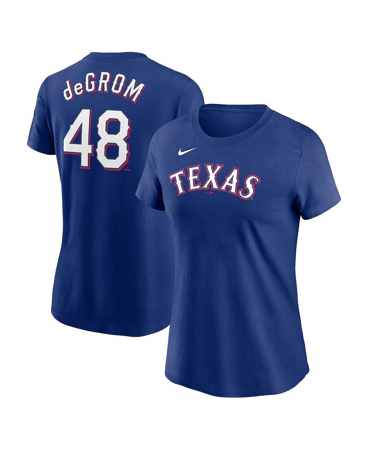 Женская футболка Jacob deGrom Royal Texas Rangers 2023 с именем и номером Nike
Женская футболка Jacob deGrom Royal Texas Rangers 2023 с именем и номером Nike