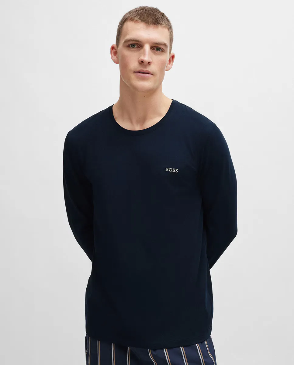 Футболка из эластичного хлопка с длинными рукавами и логотипом Boss, темно-синий
Футболка из эластичного хлопка с длинными рукавами и логотипом Boss, темно-синий