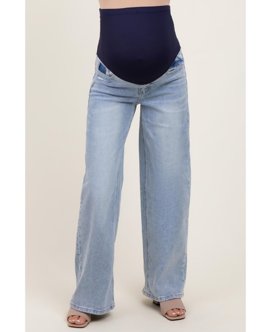 Светло-голубые джинсы для беременных с легкими потертостями и широкими штанинами Pinkblush, Light blue
Светло-голубые джинсы для беременных с легкими потертостями и широкими штанинами Pinkblush, Light blue
