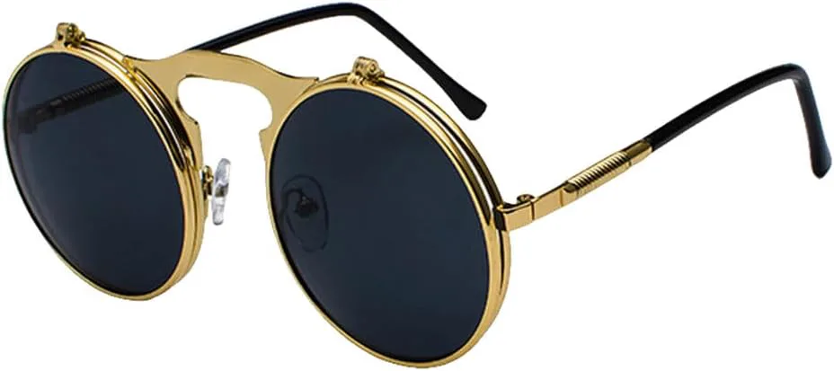 Складные солнцезащитные очки в стиле стимпанк небольшого размера, круглые, с металлическим покрытием, для мужчин, с пружинными дужками generic, Golden Black
Складные солнцезащитные очки в стиле стимпанк небольшого размера, круглые, с металлическим покрытием, для мужчин, с пружинными дужками generic, Golden Black